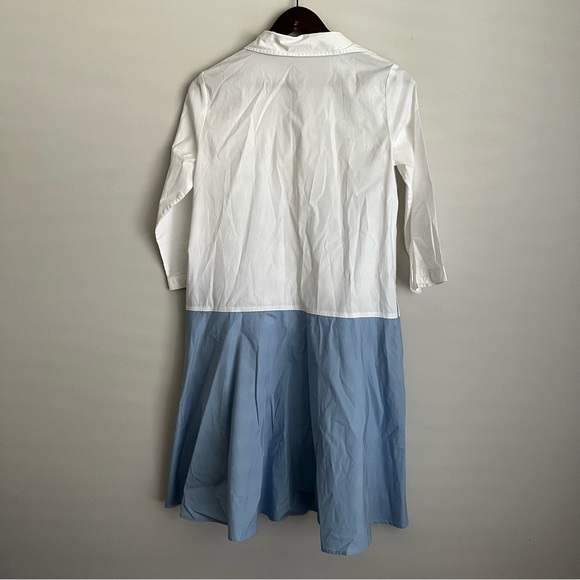Rosso35 White and Blue Button Up Shirt Dress Small - Picture 4 of 4